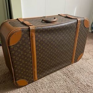 Louis Vuitton Monogram Canvas Travel Trunk in Brown and Tan